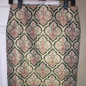 So Pretty! Talbots rose gold and Black skirt.